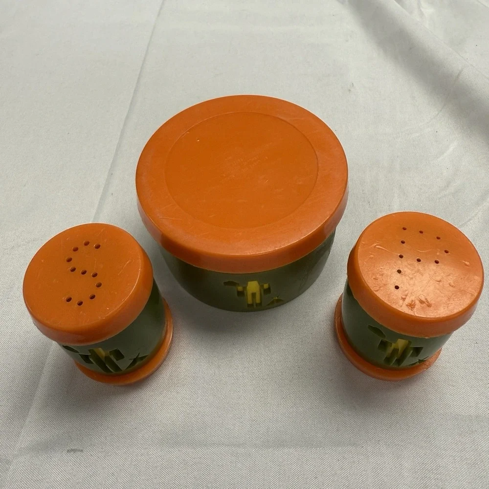 Vintage St. Labre Indian School Salt Pepper Sugar Set Ashland Montana Retro‎ MCM